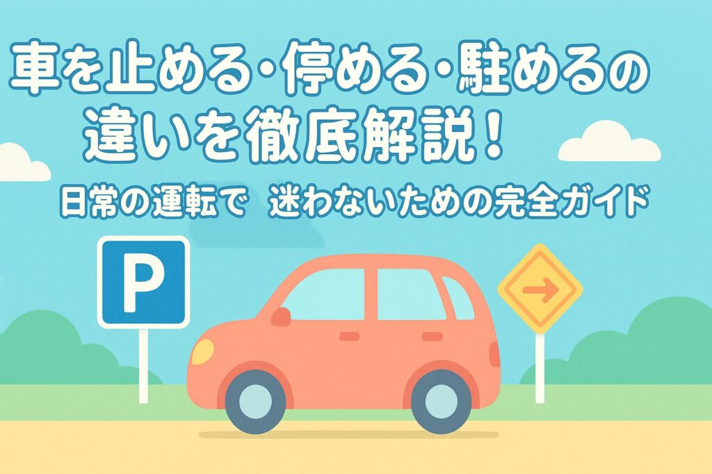 車を止める・停める・駐めるの違いを徹底解説!日常の運転で迷わないための完全ガイド